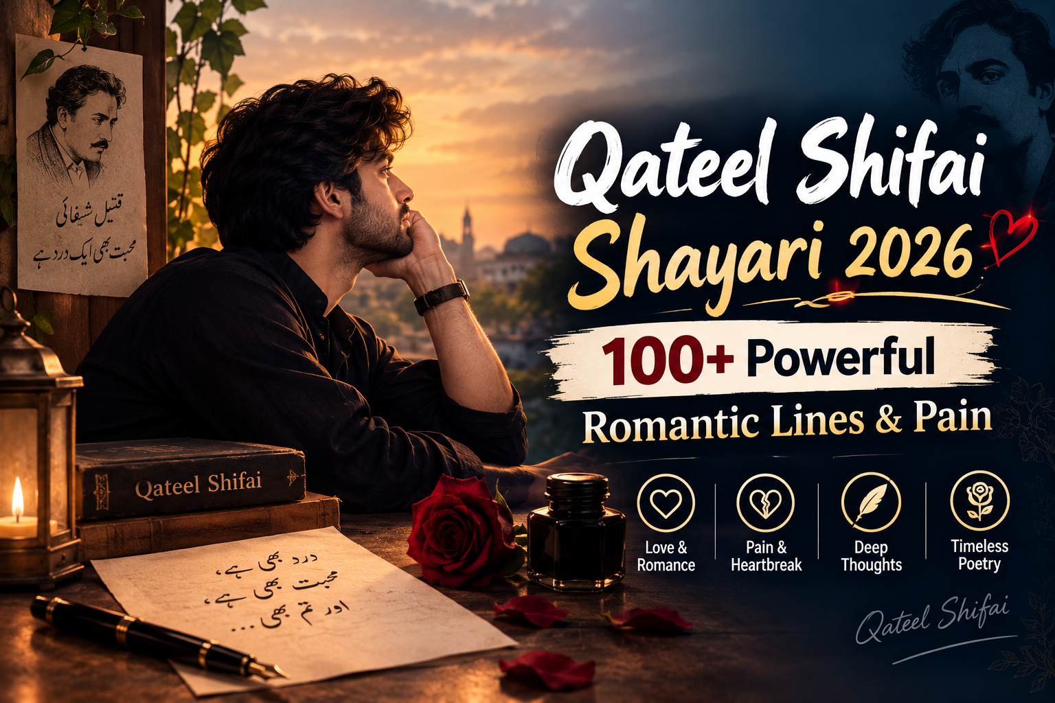 Qateel Shifai Shayari 2026: 100+ Powerful Romantic Lines & Pain